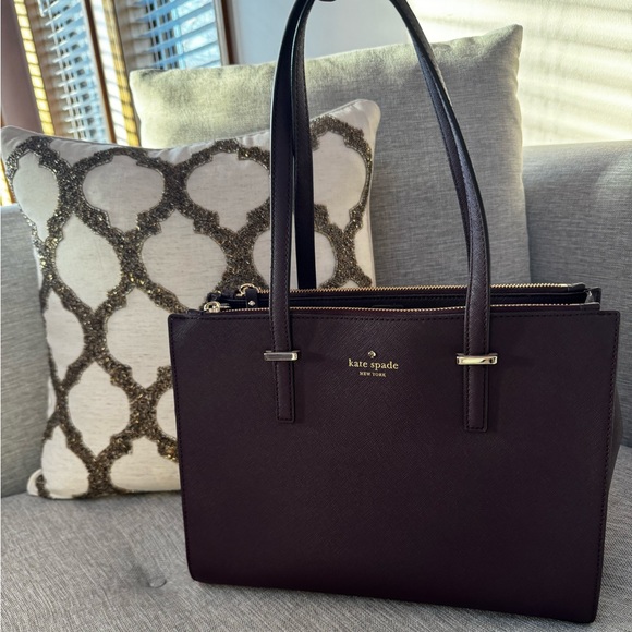 Kate Spade Dark Plum Leather Shoulder Bag - Picture 3 of 9